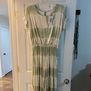 NWT Green and white tie dye jumpsuit